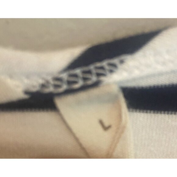 Soft Surroundings Floral Surprise Striped Tunic Top Size L Shirt Tropical Beach - Picture 4 of 7